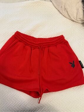 Missguided + Red Athletic Fleece Drawstring Shorts